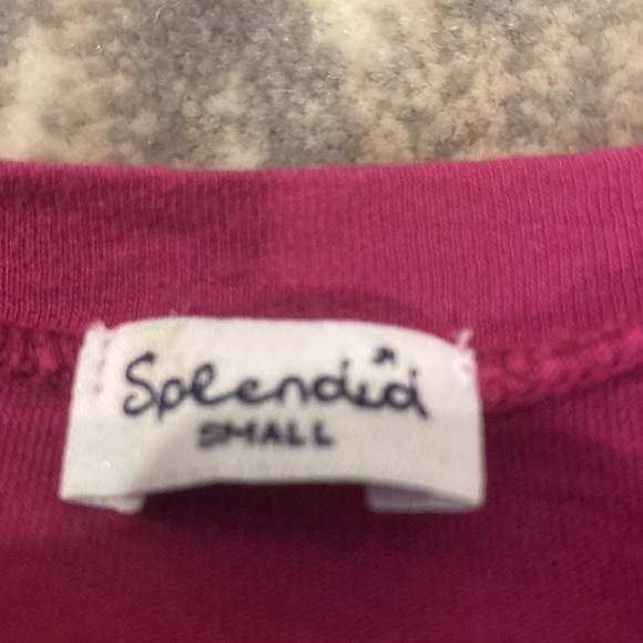 SPLENDID VERY SOFT LOW SCOOP NECK LONG SLEEVE T SHIRT DEEP PINK/ RASPBERRY - Picture 9 of 10